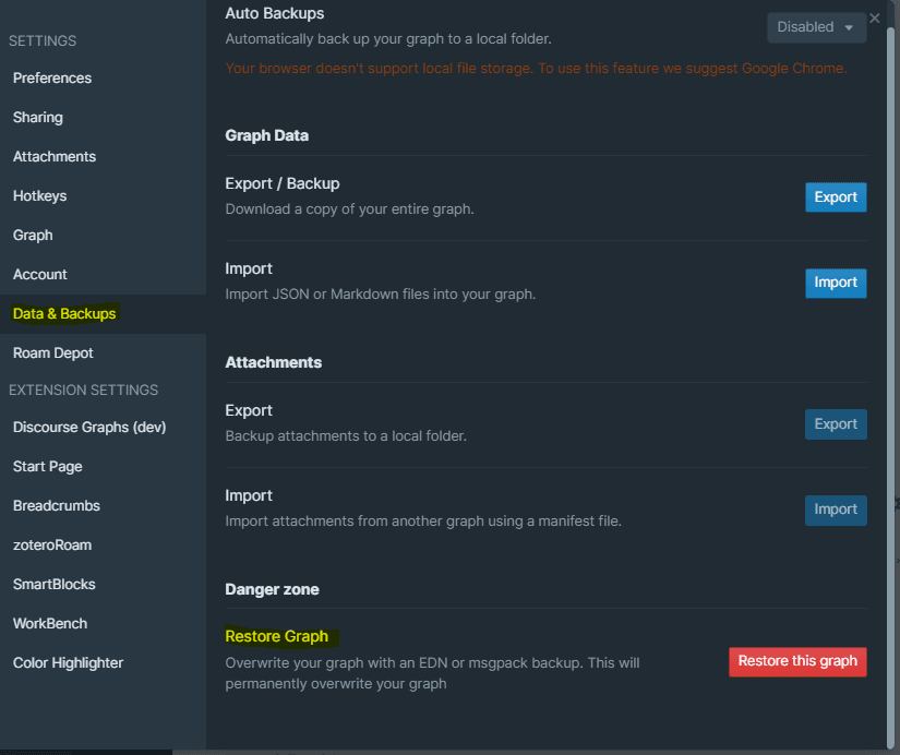 Data and Backups